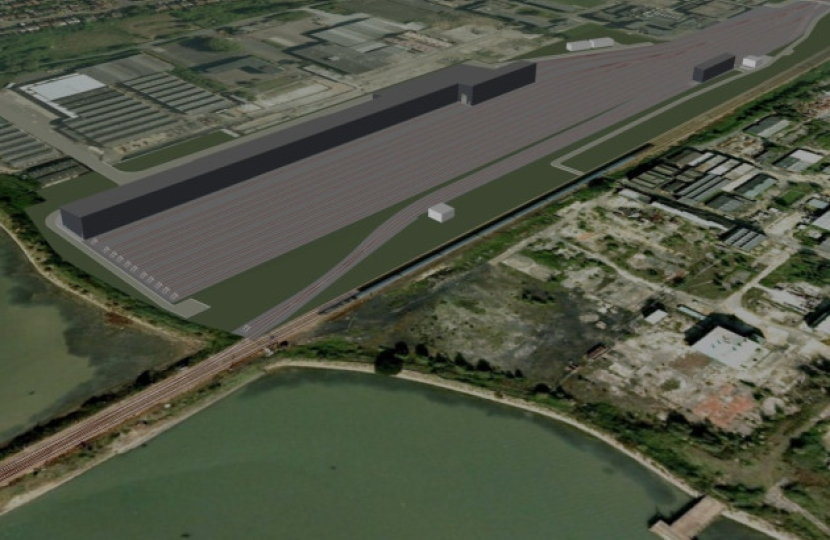 Planned location of the new Greater Anglia workshop at Brantam 