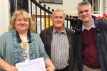 Sudbury Mayor Sarah Page, Cllr Jack Owen, James Cartlidge MP